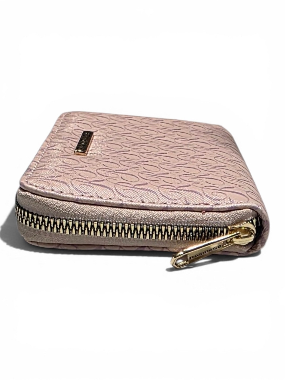 Rampage Blush Pink Monogram Zip Wallet. 6.5x4x1 - Picture 4 of 9